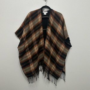 Women's Nine West Plaid Poncho Sweater